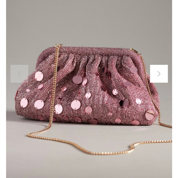 Anthropologie Handbags - Anthropologie Mirror Beaded Clutch